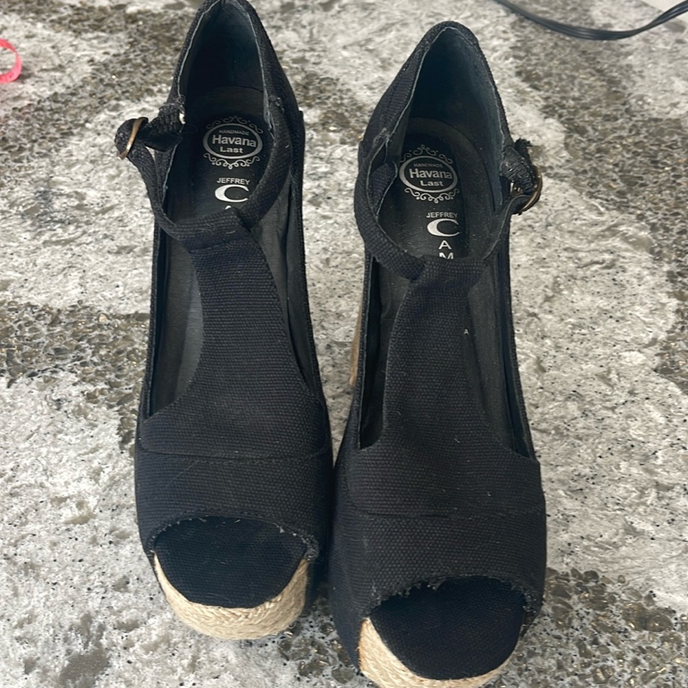 Jeffrey Campbell platform sandals.